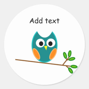 Sjabloon voor blauwe en goudhaver ronde sticker