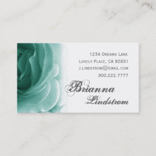 Sjabloon voor Blauwgroen Roos voor visitekaartjes