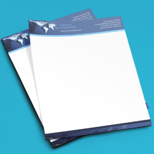 Sjabloon voor briefpapier Technologie Globe Zakeli Gepersonaliseerd Briefhoofd