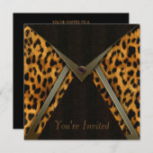 Sjabloon voor de uitnodiging van de Leopard Party (Voorkant / Achterkant)