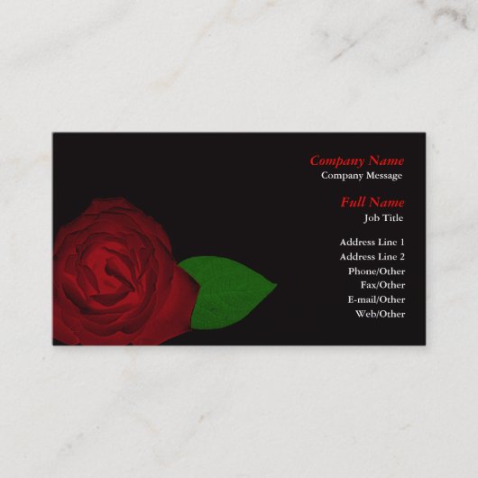 Sjabloon voor dieprode roze visitekaartjes (Voorkant)