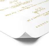 Sjabloon voor een bruiloft-menu - Afstemscript (Fl Poster (Hoek)