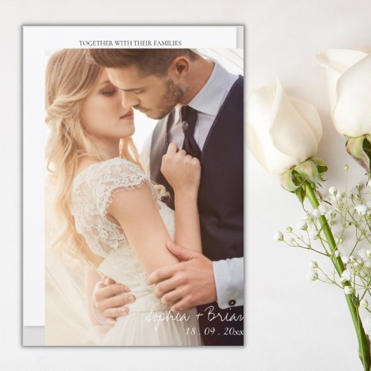 Sjabloon voor een minimalistische bruiloft kaart