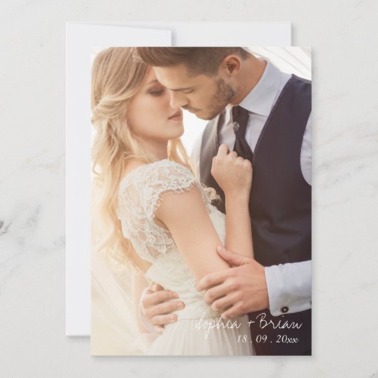 Sjabloon voor een minimalistische bruiloft kaart (Voorkant)