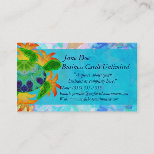 Sjabloon voor FAME Turtle Business Card Visitekaartje (Voorkant)