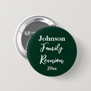 Sjabloon voor familiebijeenkomst donkergroen wit n ronde button 5,7 cm