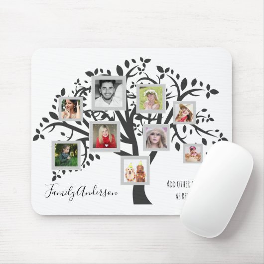 Sjabloon voor familiebomen met fotocollage, gepers muismat (Met muis)