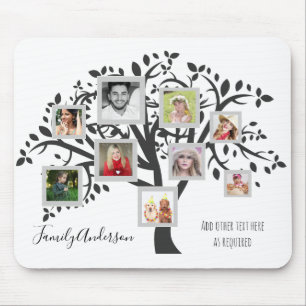 Sjabloon voor familiebomen met fotocollage, gepers muismat