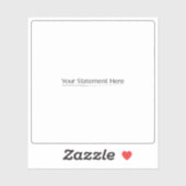 Sjabloon voor Fit Square jouw tekst hier, Whites T Sticker (Vel)