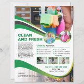 Sjabloon voor flyer voor professionele schoonmaakd (Voorkant)