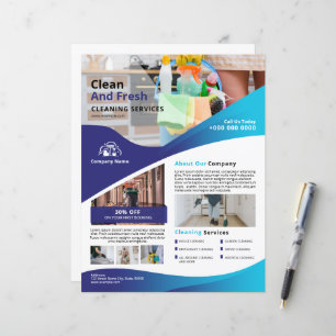 Sjabloon voor flyer voor professionele schoonmaakd