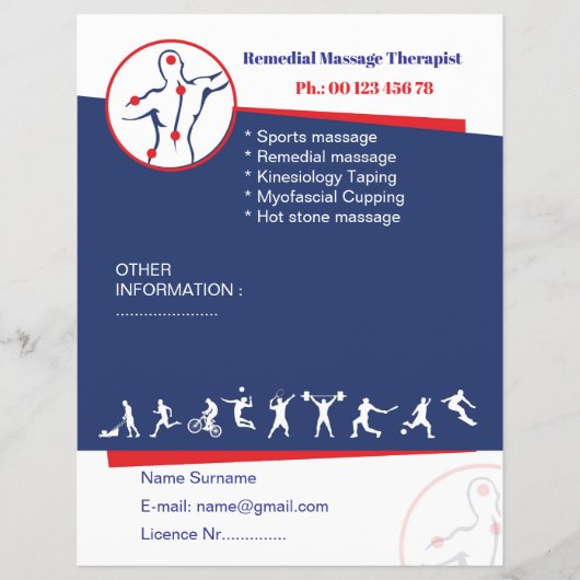 Sjabloon voor folder voor remedial massage flyer (Voorkant)
