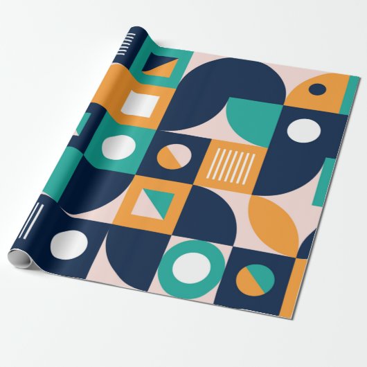 Sjabloon voor geometrische kleurcompositie met abs cadeaupapier (Uitgerold)