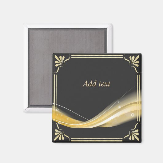 sjabloon voor goud en zwart ontwerp; magneet (Voorkant / Achterkant)