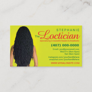 Sjabloon voor Hair Braiding Loctician Business Car Afsprakenkaartje
