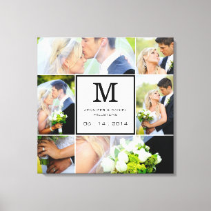 Sjabloon voor het binden van foto's met monogram canvas afdruk