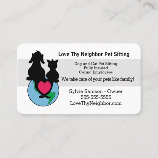 Sjabloon voor het plaatsen van honden- en kattenvo visitekaartje (Voorkant)