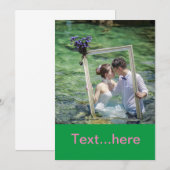 Sjabloon voor het uitnodigen van een bruiloft kaart (Voorkant / Achterkant)