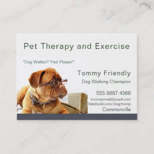 Sjabloon voor honden uitlaten huisdiertherapie fot visitekaartje