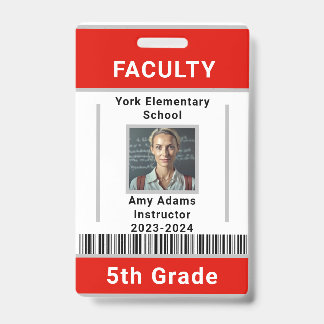 Sjabloon voor ID-badge voor schoolleraar met barco Badge
