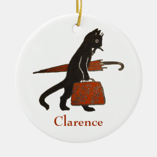 Sjabloon voor kerstversiering met zwarte kat Keramisch Ornament