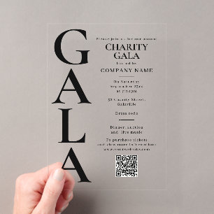 Sjabloon voor liefdadigheidsgala Fundraising Event Acryl Uitnodigingen
