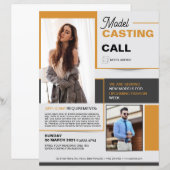 Sjabloon voor modelcastingoproep flyer (Voorkant / Achterkant)