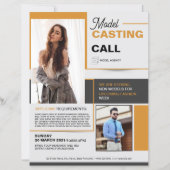 Sjabloon voor modelcastingoproep flyer (Voorkant)