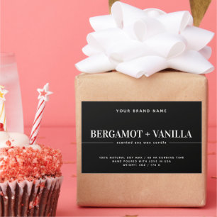 Sjabloon voor moderne kaarsverpakking rechthoekige sticker