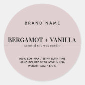 Sjabloon voor moderne kaarsverpakking ronde sticker (Voorkant)