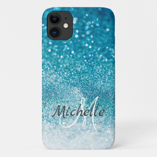 Sjabloon voor mousserende turquoise, pas aan Case-Mate iPhone case (Achterkant)