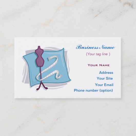 Sjabloon voor naaiwerkkaarten visitekaartje (Voorkant)