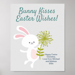 Sjabloon voor paasbunny DIY-vingerafdruk Poster