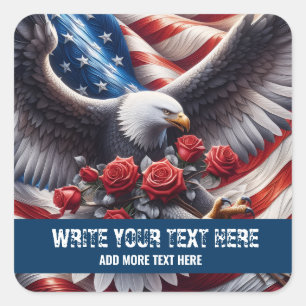 Sjabloon voor patriottische Amerikaanse vlag Adela Vierkante Sticker