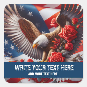 Sjabloon voor patriottische Amerikaanse vlag Adela Vierkante Sticker