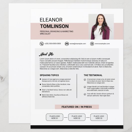 Sjabloon voor persmap media (Voorkant / Achterkant)