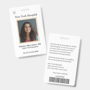 Sjabloon voor personeelsbadge van medische facilit badge