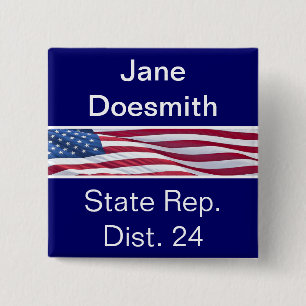 Sjabloon voor politieke campagneknoppen vierkante button 5,1 cm