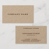 Sjabloon voor probleemtekst Luxe Real Kraft Paper Visitekaartje (Voorkant / Achterkant)