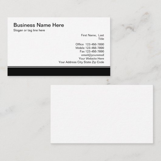 Sjabloon voor professionele visitekaartjes (Voorkant / Achterkant)
