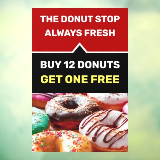 Sjabloon voor promotiemateriaal over Doughnut Wink Raamsticker (Vel 3)