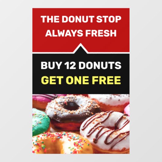 Sjabloon voor promotiemateriaal over Doughnut Wink Raamsticker (Vel)