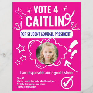 Sjabloon voor schoolraadstemming voor kinderen flyer