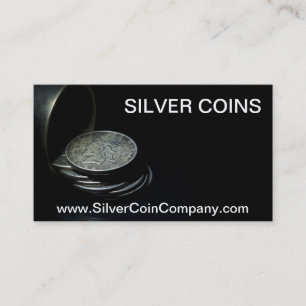 Sjabloon voor Silver Dollar Coin Business Card Visitekaartje