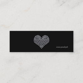 Sjabloon voor Silver Heart Business Card Mini Visitekaartje