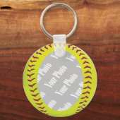 Sjabloon voor Softball-foto fasptoon Sleutelhanger (Voorkant)