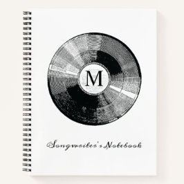 Sjabloon voor Songwriter's Notebook monogram op ma Notitieboek
