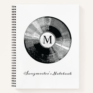 Sjabloon voor Songwriter's Notebook monogram op ma Notitieboek