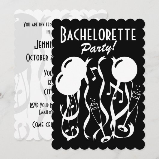 Sjabloon voor speciale bacheloretfeestjes kaart (Voorkant / Achterkant)