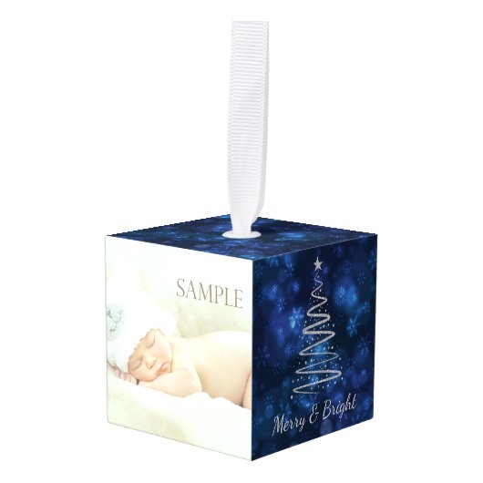 Sjabloon voor Starry Kerstmis Naight Blessings Ornament (Voorkant hoekig)